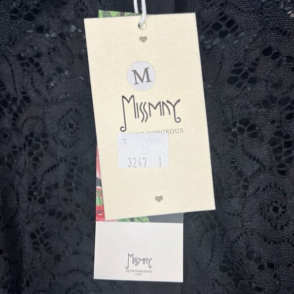 Miss May Retro Cocktail Dress Black Lace Size Medium NWT Gorgeous City - Picture 7 of 14